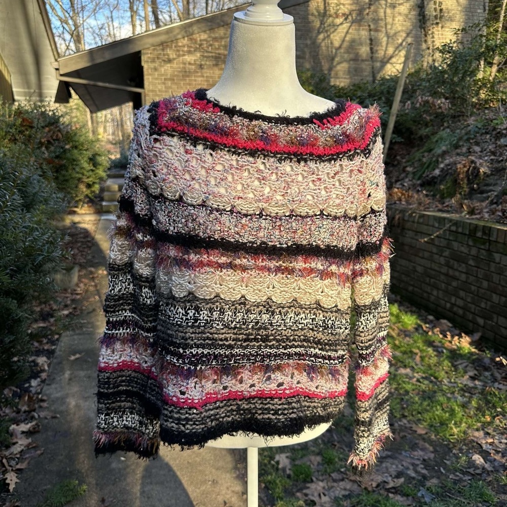 Anthropologie Sleeping on Snow Knitted Sweater Medium